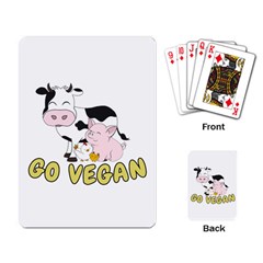 Friends Not Food - Cute Cow, Pig And Chicken Playing Card by Valentinaart