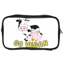 Friends Not Food - Cute Cow, Pig And Chicken Toiletries Bags 2-side by Valentinaart