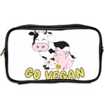 Friends Not Food - Cute Cow, Pig and Chicken Toiletries Bags 2-Side Back