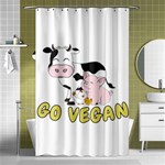 Friends Not Food - Cute Cow, Pig and Chicken Shower Curtain 48  x 72  (Small)  Curtain(48  X 72 ) - 42.18 x64.8  Curtain(48  X 72 )