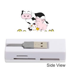 Friends Not Food - Cute Cow, Pig And Chicken Memory Card Reader (stick)  by Valentinaart