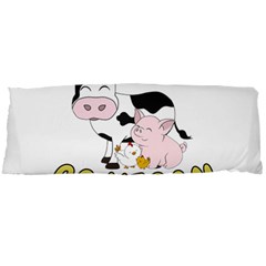 Friends Not Food - Cute Cow, Pig And Chicken Body Pillow Case Dakimakura (two Sides) by Valentinaart