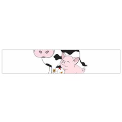 Friends Not Food - Cute Cow, Pig And Chicken Small Flano Scarf by Valentinaart