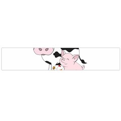 Friends Not Food - Cute Cow, Pig And Chicken Large Flano Scarf  by Valentinaart