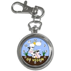 Friends Not Food - Cute Cow, Pig And Chicken Key Chain Watches by Valentinaart