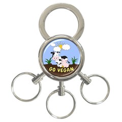 Friends Not Food - Cute Cow, Pig And Chicken 3-ring Key Chains by Valentinaart