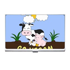 Friends Not Food - Cute Cow, Pig And Chicken Business Card Holders by Valentinaart