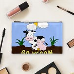 Friends Not Food - Cute Cow, Pig and Chicken Cosmetic Bag (Medium)  Front