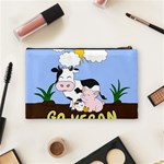 Friends Not Food - Cute Cow, Pig and Chicken Cosmetic Bag (Medium)  Back