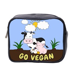 Friends Not Food - Cute Cow, Pig And Chicken Mini Toiletries Bag 2-side by Valentinaart