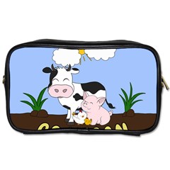 Friends Not Food - Cute Cow, Pig And Chicken Toiletries Bags 2-side by Valentinaart