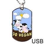 Friends Not Food - Cute Cow, Pig and Chicken Dog Tag USB Flash (Two Sides) Back