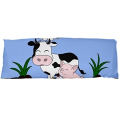 Friends Not Food - Cute Cow, Pig And Chicken Body Pillow Case Dakimakura (two Sides) by Valentinaart