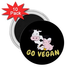 Friends Not Food - Cute Cow, Pig And Chicken 2 25  Magnets (10 Pack)  by Valentinaart