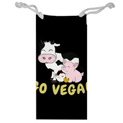 Friends Not Food - Cute Cow, Pig And Chicken Jewelry Bag by Valentinaart