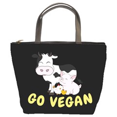 Friends Not Food - Cute Cow, Pig And Chicken Bucket Bags by Valentinaart