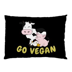 Friends Not Food - Cute Cow, Pig And Chicken Pillow Case by Valentinaart