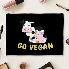 Friends Not Food - Cute Cow, Pig And Chicken Cosmetic Bag (xl) by Valentinaart