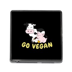 Friends Not Food - Cute Cow, Pig And Chicken Memory Card Reader (square) by Valentinaart