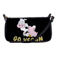 Friends Not Food - Cute Cow, Pig And Chicken Shoulder Clutch Bags by Valentinaart