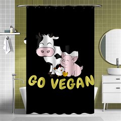 Friends Not Food - Cute Cow, Pig And Chicken Shower Curtain 48  X 72  (small)  by Valentinaart