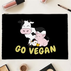 Friends Not Food - Cute Cow, Pig And Chicken Cosmetic Bag (xxl)  by Valentinaart