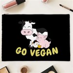 Friends Not Food - Cute Cow, Pig and Chicken Cosmetic Bag (XXL)  Front