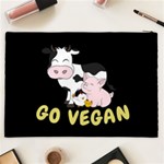 Friends Not Food - Cute Cow, Pig and Chicken Cosmetic Bag (XXL)  Back