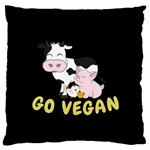 Friends Not Food - Cute Cow, Pig and Chicken Large Flano Cushion Case (Two Sides) Front