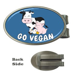 Friends Not Food - Cute Cow, Pig And Chicken Money Clips (oval)  by Valentinaart