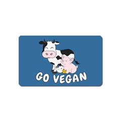 Friends Not Food - Cute Cow, Pig And Chicken Magnet (name Card) by Valentinaart