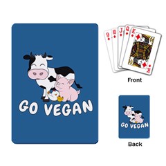 Friends Not Food - Cute Cow, Pig And Chicken Playing Card by Valentinaart