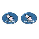 Friends Not Food - Cute Cow, Pig and Chicken Cufflinks (Oval) Front(Pair)