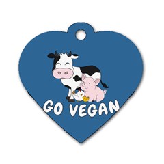 Friends Not Food - Cute Cow, Pig And Chicken Dog Tag Heart (two Sides) by Valentinaart