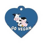 Friends Not Food - Cute Cow, Pig and Chicken Dog Tag Heart (Two Sides) Front