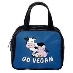 Friends Not Food - Cute Cow, Pig And Chicken Classic Handbags (one Side) by Valentinaart