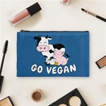 Friends Not Food - Cute Cow, Pig and Chicken Cosmetic Bag (Medium)  Front