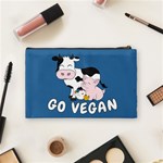 Friends Not Food - Cute Cow, Pig and Chicken Cosmetic Bag (Medium)  Back