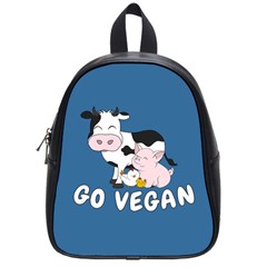 Friends Not Food - Cute Cow, Pig And Chicken School Bag (small) by Valentinaart