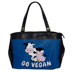 Friends Not Food - Cute Cow, Pig And Chicken Office Handbags by Valentinaart