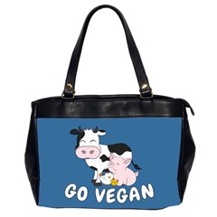 Friends Not Food - Cute Cow, Pig And Chicken Office Handbags (2 Sides)  by Valentinaart