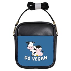 Friends Not Food - Cute Cow, Pig And Chicken Girls Sling Bags by Valentinaart