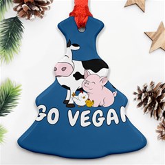 Friends Not Food - Cute Cow, Pig And Chicken Ornament (christmas Tree)  by Valentinaart