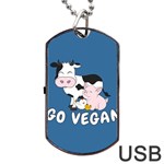 Friends Not Food - Cute Cow, Pig and Chicken Dog Tag USB Flash (Two Sides) Front