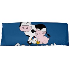 Friends Not Food - Cute Cow, Pig And Chicken Body Pillow Case Dakimakura (two Sides) by Valentinaart