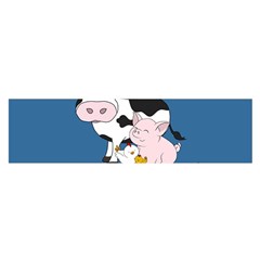 Friends Not Food - Cute Cow, Pig And Chicken Satin Scarf (oblong) by Valentinaart