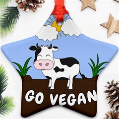 Friends Not Food - Cute Cow Ornament (star) by Valentinaart