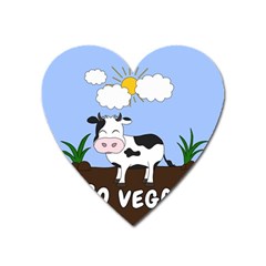 Friends Not Food - Cute Cow Heart Magnet by Valentinaart