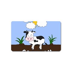 Friends Not Food - Cute Cow Magnet (name Card) by Valentinaart