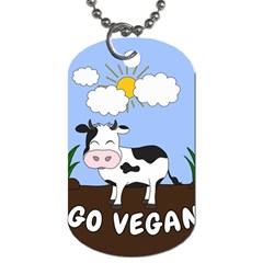 Friends Not Food - Cute Cow Dog Tag (one Side) by Valentinaart